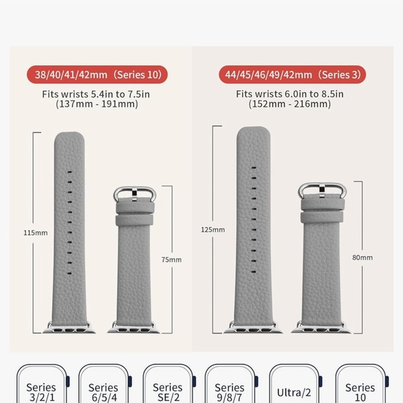 38MM iwatch Black leather wristband (NEW) - Picture 2 of 3